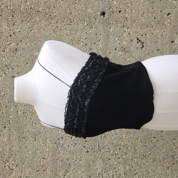 vintage 90s black velvet bustier - Picture 3 of 10